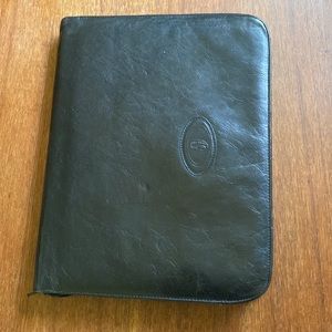 Genuine leather zip-around laptop sleeve / writing pad / file folder